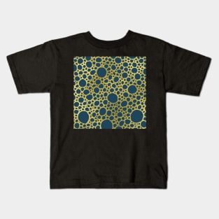 Gold Have Blue Hand Drawn Geometric Jewel Tone Circles Pattern Kids T-Shirt